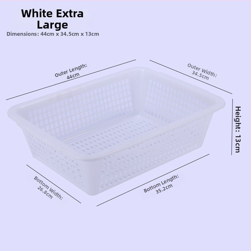 Tárolókosár, vastagított műanyag, téglalap alakú lefolyónyílásokkal (Modell: P8011, Anyag: Műanyag, Stílus: Modern egyszerűség)