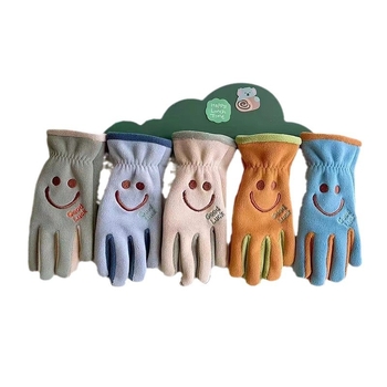 Mănuși de iarnă pentru copii, unisex, brodate, design desen animat, cu cinci degete, călduroase, pentru 8–12 ani.