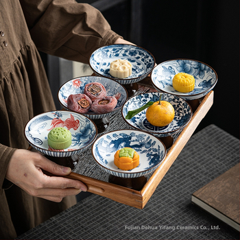 Yifang porcelininė vaisių lėkštė, naujasis kinų stilius, lengvas retro prabanga