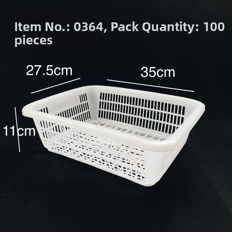 Műanyag tárolókosár négyzetes szitával és lefolyó funkcióval, modell 0361, PE anyag