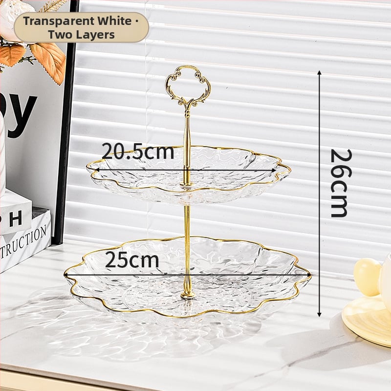 Plastikinė vaisių lėkštė su auksine kraštine, vandens bangų dizainas, šiaurietiško–Europos stilius