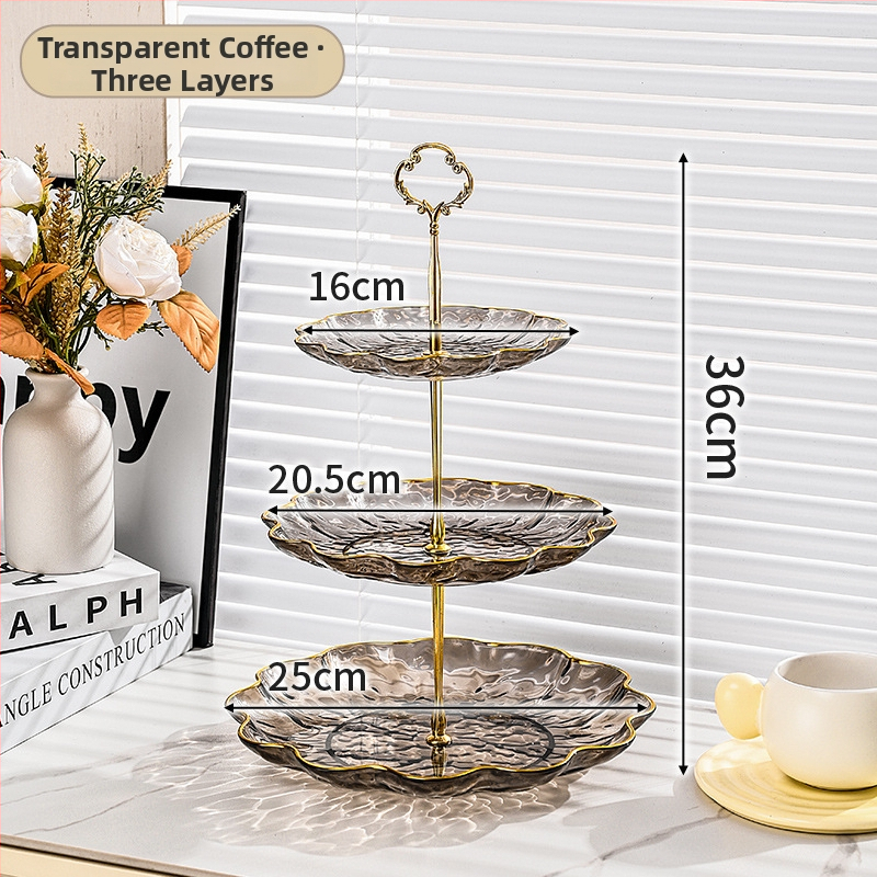 Plastikinė vaisių lėkštė su auksine kraštine, vandens bangų dizainas, šiaurietiško–Europos stilius