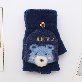 Vaikų žieminės pirštinės – mielas karikatūrų stilius, unisex, Jacquard mezgimas, medžiaga Cady, amžius 3–8 metų, išlaiko šilumą