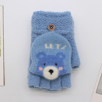 Vaikų žieminės pirštinės – mielas karikatūrų stilius, unisex, Jacquard mezgimas, medžiaga Cady, amžius 3–8 metų, išlaiko šilumą