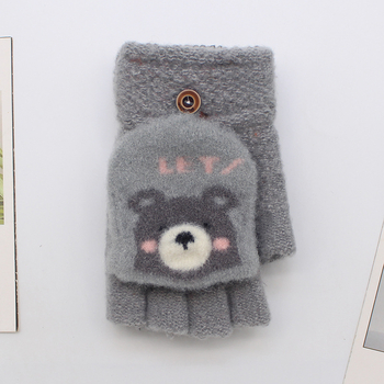 Vaikų žieminės pirštinės – mielas karikatūrų stilius, unisex, Jacquard mezgimas, medžiaga Cady, amžius 3–8 metų, išlaiko šilumą