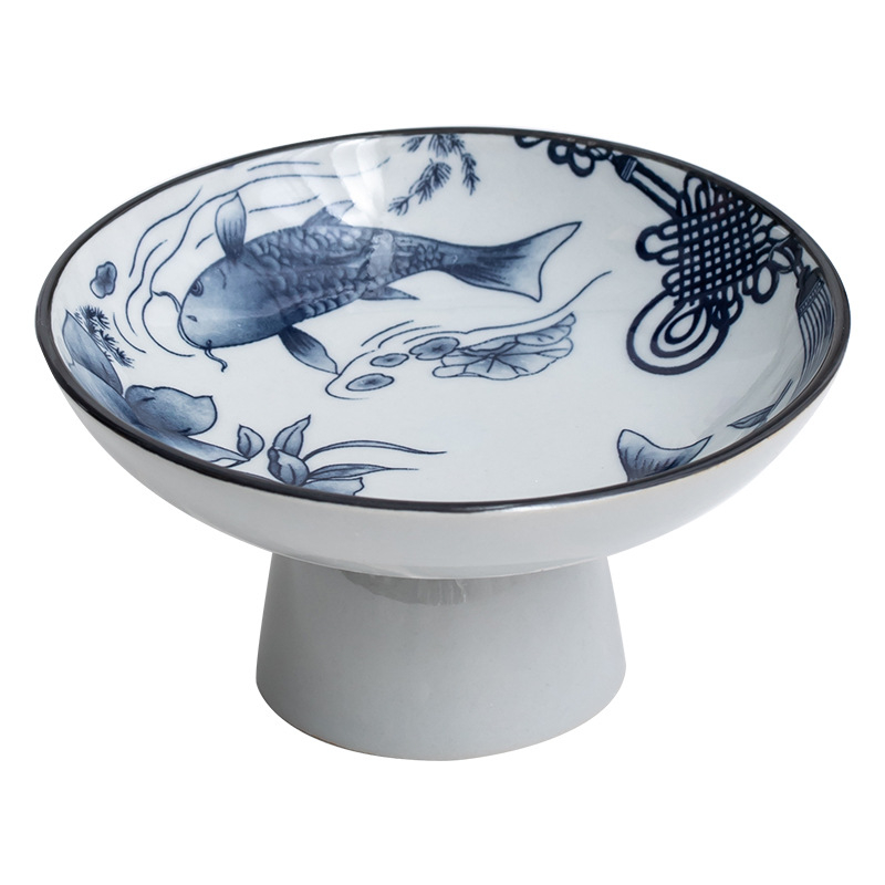 Porcelininė vaisių lėkštė su kojelėmis, retro stilius, pirmosios klasės kokybė