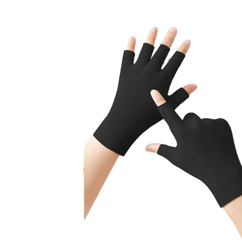 Paššildančios velūro puspirštinės unisex, šiltos mezginiai, su jutikliniu ekranu penkiems pirštams, vieno tono modelis, žiema-pavasaris-ruduo