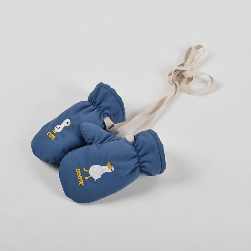 Vaikų žieminės pirštinės | aksominė šiluma, gyvūnų raštas, siuvinėjimas, universalios (polietileno pluoštas; išlaiko šilumą; amžius 6 mėnesiai–6 metai)