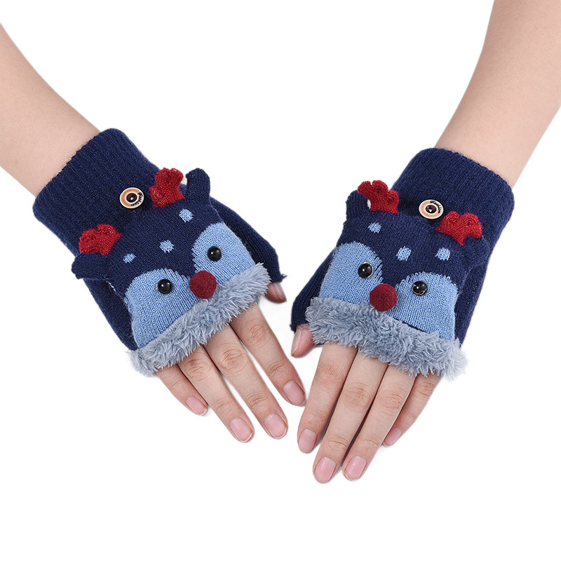 Vaikų pirštinės su elnio motyvu ir fliso įdėklu, žiemiškai šiltos 4–8 metų vaikams