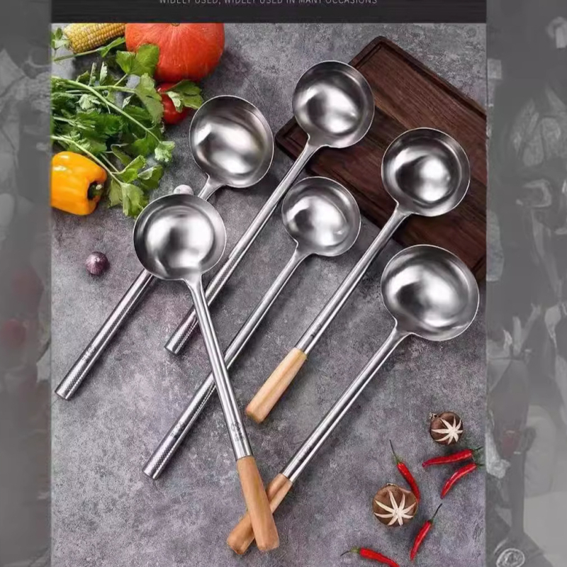 Decai nerūsējošā tērauda cepšanas lāpstiņa ar koka rokturi, pretapdeguma funkcija, mūsdienīgs minimālisks stils