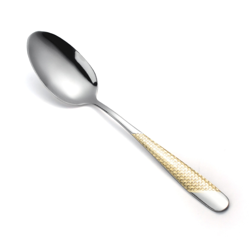 Set tacâmuri pentru friptură: cuțit, furculiță, linguriță – oțel inoxidabil 410, lucrat manual, stil modern minimalist