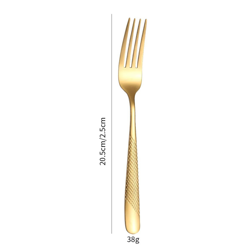 Set tacâmuri pentru friptură: cuțit, furculiță, linguriță – oțel inoxidabil 410, lucrat manual, stil modern minimalist