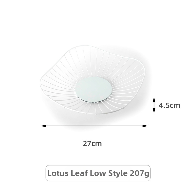 Vasból készült szabálytalan alakú gyümölcskosár konyhához és nappaliba, vízelvezető és tároló funkció, világos luxus retro stílus