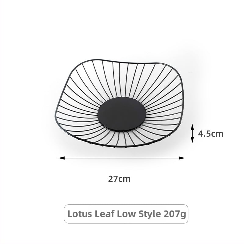 Vasból készült szabálytalan alakú gyümölcskosár konyhához és nappaliba, vízelvezető és tároló funkció, világos luxus retro stílus