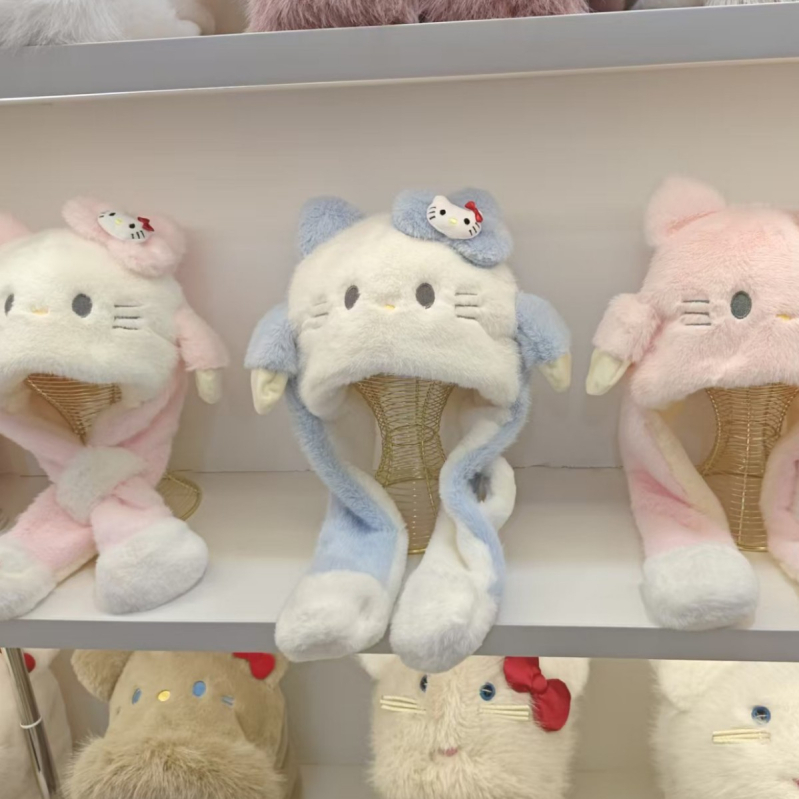 Gyerek plüss sapka mozgó füllel (Szélálló; Meleg; 0–6 hónapos korosztály; Kupola forma)