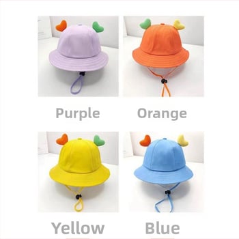 Vaikų medvilninė kibiro skrybėlė – mielas animacinių angelė žvejotojo stilius, kvėpuojanti, saulės apsauga, platus kraštas, amžius 2–6 metai