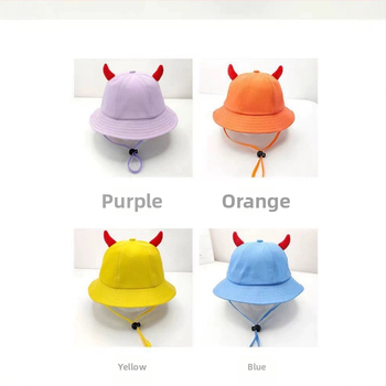 Vaikų medvilninė kibiro skrybėlė – mielas animacinių angelė žvejotojo stilius, kvėpuojanti, saulės apsauga, platus kraštas, amžius 2–6 metai