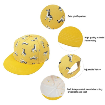 Medvilninė vaikiška beisbolo kepurė su plokščiu snapeliu, išsiuvinėtu geometriniu raštu, unisex, vaikams 4–8 metai