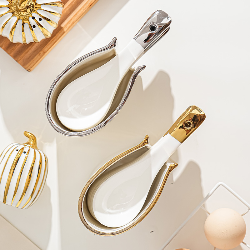 Suport ceramic pentru linguri; stil lux ușor; marcă: Aili Ceramics; material: ceramică; finisaj: aruncare cu apă