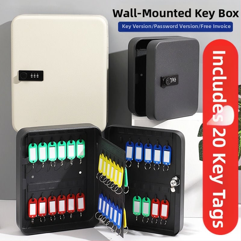 Стенно монтиран шкаф за ключове с парола – Модел 1, домашно ползване, съхранение на автомобилни ключове, стил модерна простота