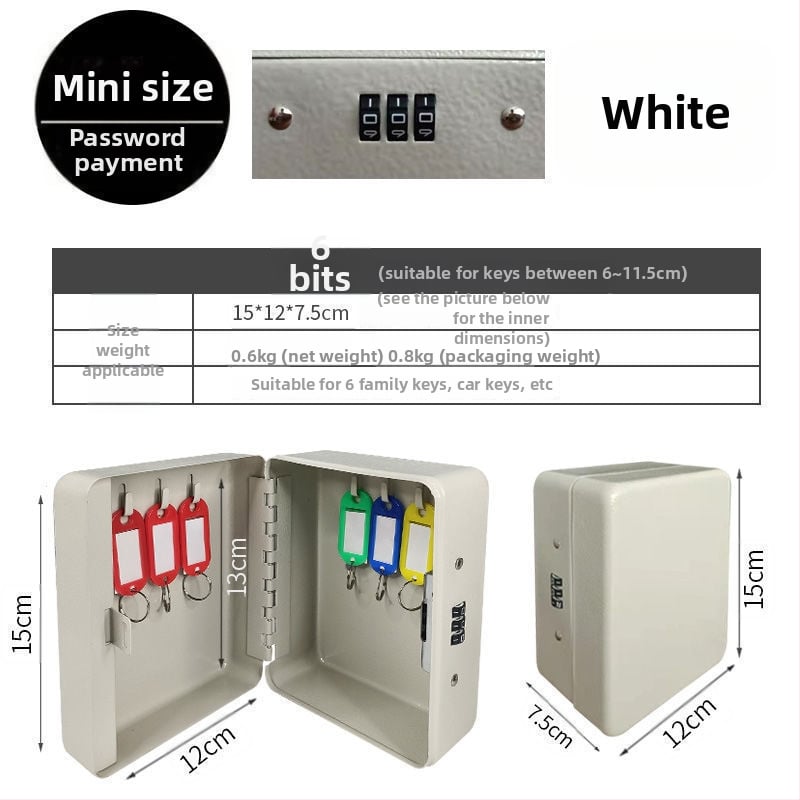 Стенно монтиран шкаф за ключове с парола – Модел 1, домашно ползване, съхранение на автомобилни ключове, стил модерна простота