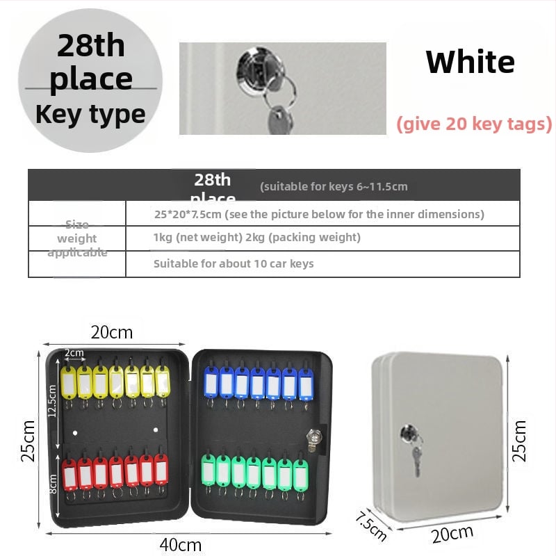 Стенно монтиран шкаф за ключове с парола – Модел 1, домашно ползване, съхранение на автомобилни ключове, стил модерна простота