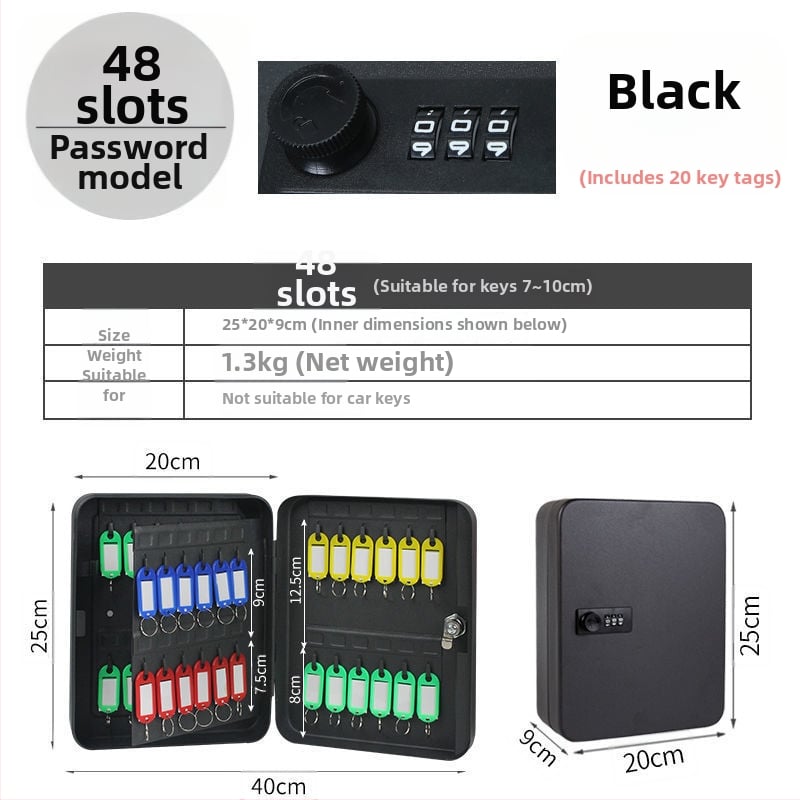 Стенно монтиран шкаф за ключове с парола – Модел 1, домашно ползване, съхранение на автомобилни ключове, стил модерна простота