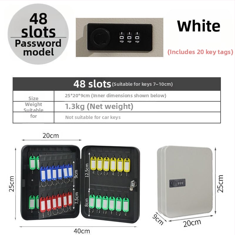 Стенно монтиран шкаф за ключове с парола – Модел 1, домашно ползване, съхранение на автомобилни ключове, стил модерна простота