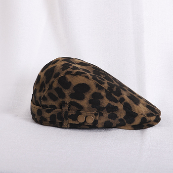 Mergaitėms leopardų atspalvių beretė, 100% medvilnė, kupolo forma, trumpas kraštelis, pavasaris–ruduo, Hi Sylvia