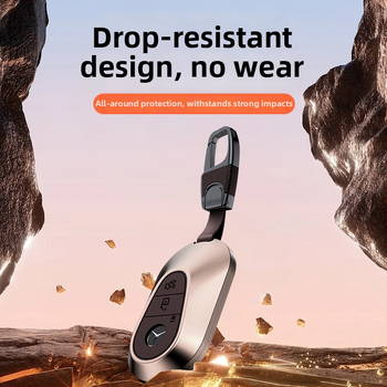 Carcasă pentru cheie Mercedes-Benz, aliaj de aluminiu, stil business, personalizabil; compatibilă cu cheile C200L/C260L, S400L/S450L, E300L.