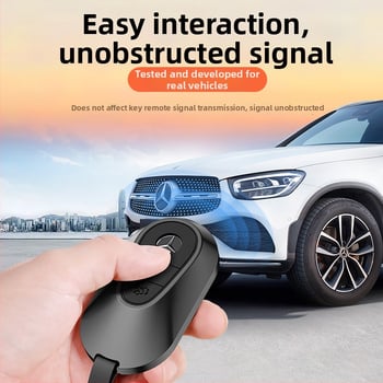 Carcasă pentru cheie Mercedes-Benz, aliaj de aluminiu, stil business, personalizabil; compatibilă cu cheile C200L/C260L, S400L/S450L, E300L.