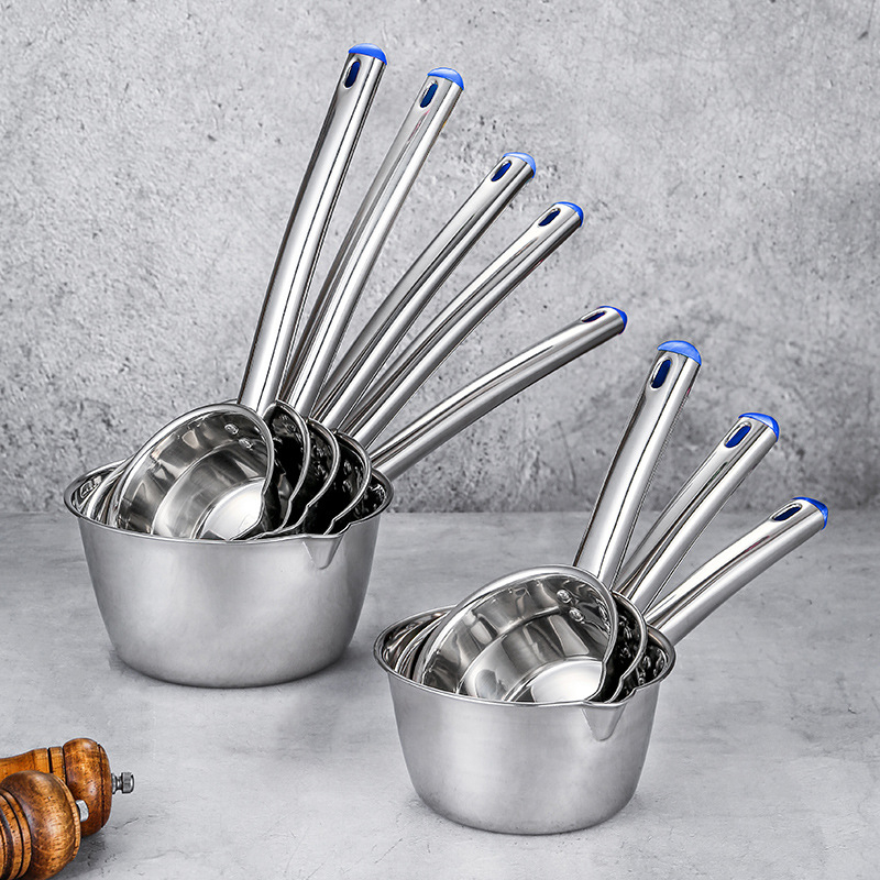 Lingură de supă din oțel inoxidabil 304, cu mâner lung și bol îngroșat, rezistentă la temperaturi înalte pentru bucătăriile comerciale