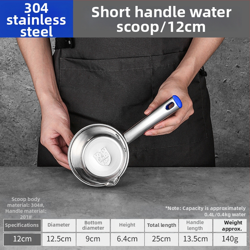 Lingură de supă din oțel inoxidabil 304, cu mâner lung și bol îngroșat, rezistentă la temperaturi înalte pentru bucătăriile comerciale