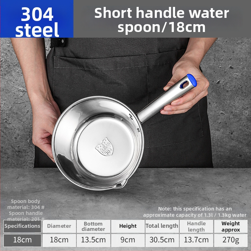 Lingură de supă din oțel inoxidabil 304, cu mâner lung și bol îngroșat, rezistentă la temperaturi înalte pentru bucătăriile comerciale