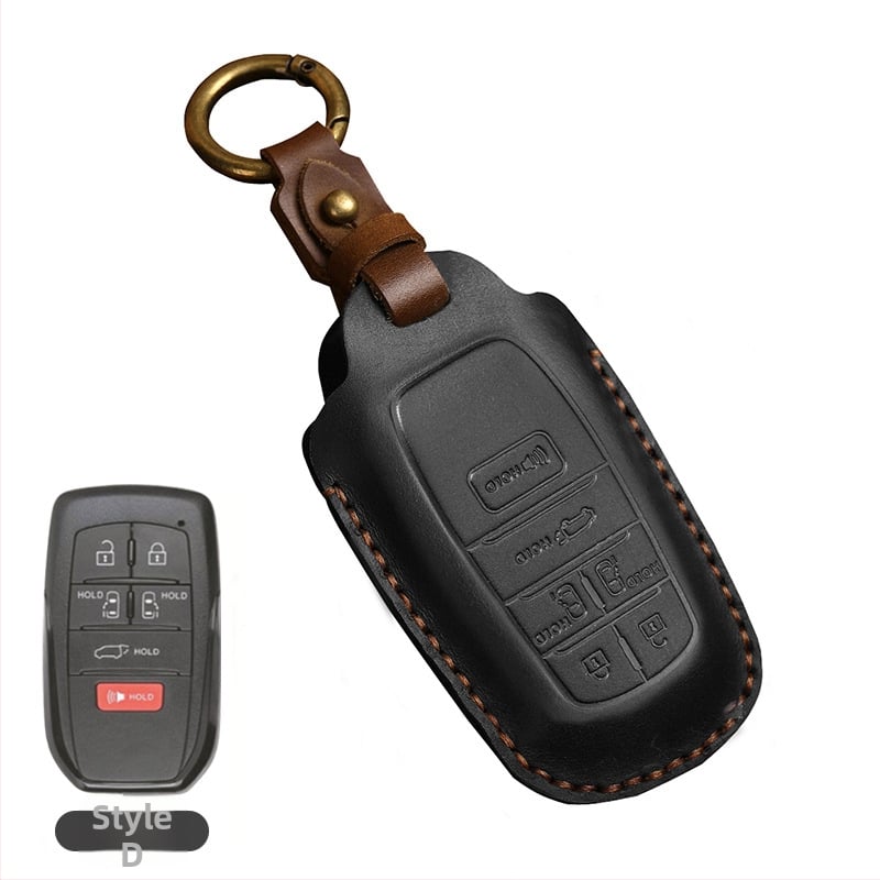 Tangsen husă cheie Toyota din piele de vită, stil retro, cu cataramă