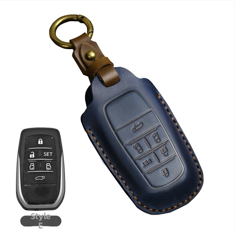 Tangsen husă cheie Toyota din piele de vită, stil retro, cu cataramă