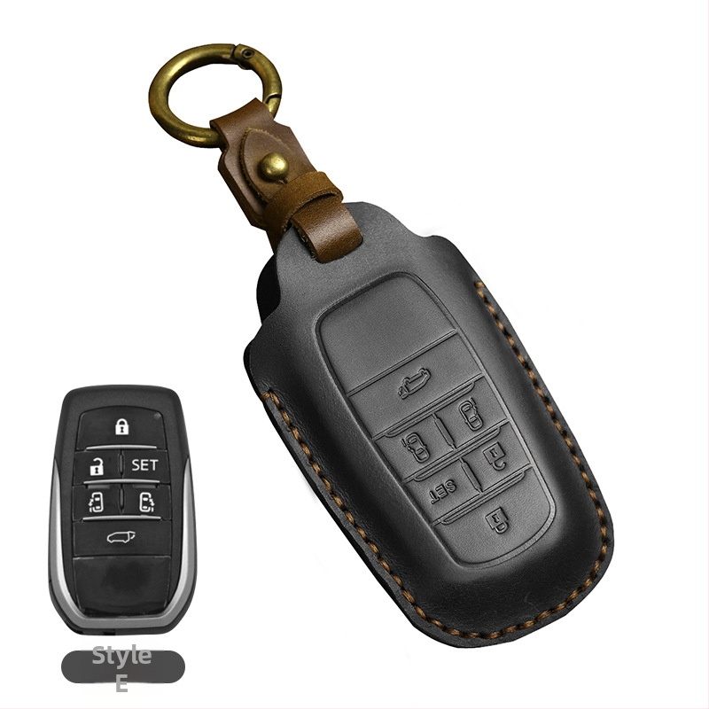 Tangsen husă cheie Toyota din piele de vită, stil retro, cu cataramă
