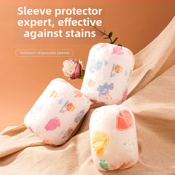 Vienkartinės rankovės vaikams — priešslydžio, atsitiktinis raštas