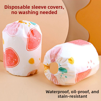 Vienkartinės vaikų rankovės, neaustas audinys, atsparios nešvarumams ir vandeniui, karikatūrų raštas, su spauda logotipu