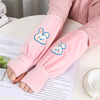 Uniszex gyermek téli karmelegítő ujjvédők, egyszínű, domborított textúrával