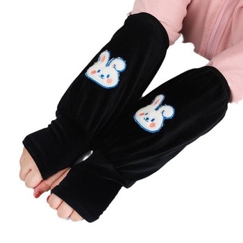 Uniszex gyermek téli karmelegítő ujjvédők, egyszínű, domborított textúrával