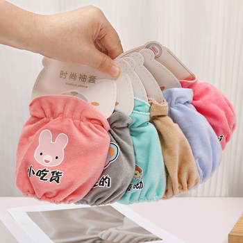 Manșete pentru copii – anti-murdărire, velur cristal, model desene animate, toamnă-iarnă