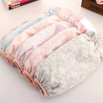 Дамски есенно-зимни двойнослойни дантелени мрежести ръкави — полиестер, водоустойчиви, против замърсяване, против масло, флорални мотиви