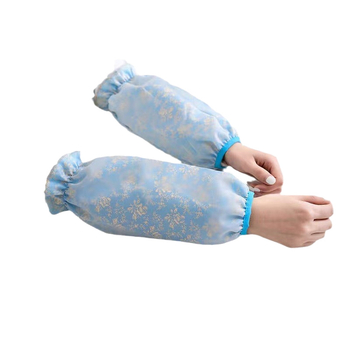 Дамски есенно-зимни двойнослойни дантелени мрежести ръкави — полиестер, водоустойчиви, против замърсяване, против масло, флорални мотиви