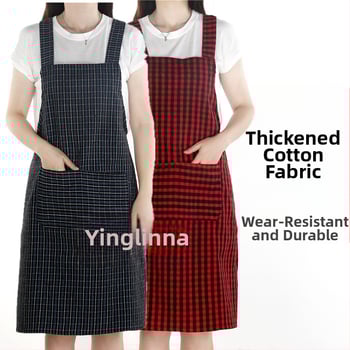 Ποδιά - κορεατικού στυλ, χωρίς μανίκια, από βαμβάκι-λινό, ανθεκτική στη βρωμιά, ένδυση κουζίνας