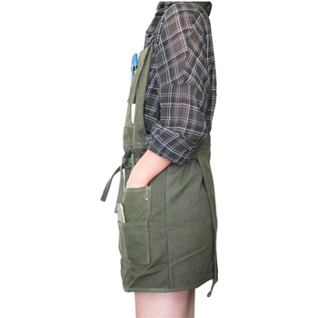 Ποδιά από καμβά χωρίς μανίκια, με πολλαπλές τσέπες για προστασία από λεκιάσεις