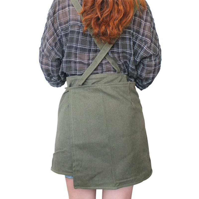 Ποδιά από καμβά χωρίς μανίκια, με πολλαπλές τσέπες για προστασία από λεκιάσεις