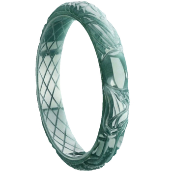 Jade apyrankė su trimatės fenikso motyvu, rankų darbas, etninio stiliaus papuošalas