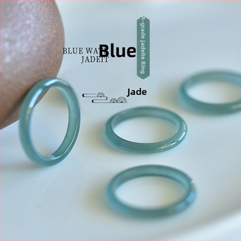 Unisex žiedas iš nefrito, ledo tipo paviršius, Seiko apdaila