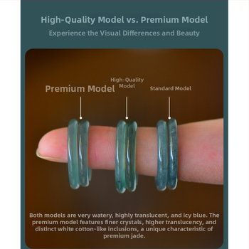 Unisex žiedas iš nefrito, ledo tipo paviršius, Seiko apdaila